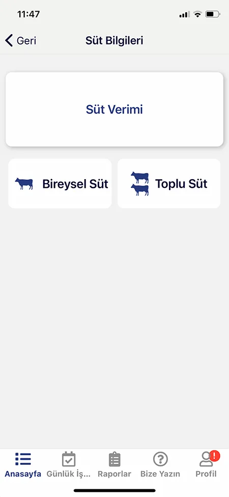 Süt Çiftliği Programı Mobile Ekran Görüntüsü 2